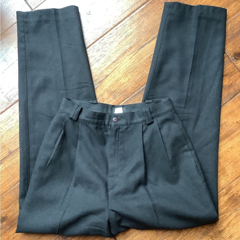 WOOLMARK, SOLID BLACK, WOMENS STRAIGHT LEG DRESS PANTS, SIZE 8